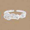 1564 Anillo Asimétrico de Plata de Ley S925 Estilo K Nicho Diseño de Lujo Accesible Anillo Abierto de Plata para Mujer