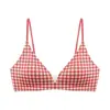 Lingerie Francesa Decote Profundo Sem Costura para Mulheres com Seios Pequenos Cetim Toque de Luxo Alças Finas Costas Bonitas Verão Sutiã Triângulo Fino