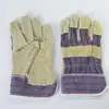 Tela Rayada Comercio Exterior Guantes de Piel de Oveja de Palma Completa Protección Laboral Guantes de Soldador Mitad Forro Polar Cómodos de Dos Capas Mitad Cuero