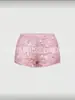 2026 Europeos y Americanos Transfronterizos Amazon Shein Punk para Mujer Sexy de Cintura Ultra Baja Brillantes Lentejuelas Mini Shorts