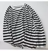 Algodão Tencel. Camisa de proteção solar listrada refrescante para mulheres, camiseta fina respirável solta de manga comprida para estudantes, camisa de ar condicionado