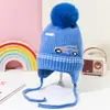 Gorro de Lana Tejido para Niños Dibujos Animados Lindo Invierno Niños y Niñas Gorro de Bebé de Invierno Protección Cálida para Orejas Estilo K