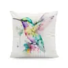 Funda de Almohada para Todas las Estaciones con Diseño de Colibrí, Hibisco, Lobo y Gato, Funda de Cojín para Sofá Decoración del Hogar Estilo Rústico
