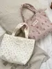51143 Bolso de Pana Floral para el Trabajo, Bolso Sencillo, Lonchera, Bolsa de Compras, Bolsa Varios