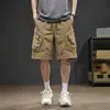 Shorts de Trabajo Retro Americanos Nuevos de Verano 2026 para Hombre, Corte Holgado, Secado Rápido, Sensación Fresca, Pantalones de Largo Medio con Bolsillos con Cremallera
