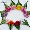 Corona de tulipán de encaje de 9 tenedores hecha a mano, material para bricolaje, tocado de flores, accesorios de flores, decoración de mesa, flor falsa, borde cruzado