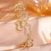 RAKOL Moda Luxo Leve Cobre Incrustado Zircônia Trevo de Quatro Folhas Aberto Ajustável Pulseira Feminina Nicho Toque de Alto Padrão Joia de Mão