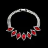 Moda Transfronteriza Conjunto de Collar, Pendientes y Pulsera para Novia Boda Marquise Brillante Moda Joyería de Boda Tres Piezas