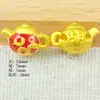 Mango de tetera antiguo chapado en oro para goteo de aceite, cuenta espaciadora de olla de la suerte con cuenta Dly, pulsera de accesorios de cuerda roja hecha a mano