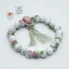 Colección de Cuentas Jingdezhen Cuentas Budistas Pulsera de Cerámica Popular Nuevo Estilo Chino Fresco y Sencillo Estilo Nacional Tejido Puramente Hecho a Mano