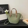 Bolsa Cesta de Verduras para Mujer 2026 Nueva Primavera y Verano Bolso de Hombro Tejido a Mano Gran Capacidad Bolso Tote Cruzado de Paja