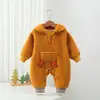 Roupas para Recém-Nascidos Outono e Inverno Suéter de Pelúcia Desenho Macacão para Meninas Roupas de Inverno para Bebês Macacões para Meninos Novo Estilo