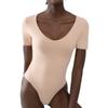 Maillot de Ballet de Venta Caliente Transfronterizo de Manga Corta con Cuello Cuadrado Moldeador de Cuerpo Cierre de Abdomen Cintura Cierre de Abdomen Levantamiento de Abdomen Levantamiento de Cadera Body Fuera de lo Común Top