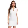 Vestido de Bandage Blanco Mini Súper Corto Sexy Escote en V Profundo Clásico Europeo y Americano Transfronterizo Sin Mangas Oficina Elástico Ropa para Mujer