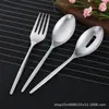 Vajilla de Acero Inoxidable Portuguesa Juego de Cubiertos Occidentales de Alta Gama Cuchillo para Bistec, Tenedor y Cuchara Juego de Cuchara Pública Tenedor Cuchara de Café Tenedor de Postre