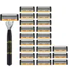 Nova lâmina de barbear de 6 camadas, aparelho de barbear manual para homens com cabeça de seis lâminas, Gillette universal atacado transfronteiriço