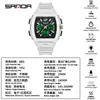 Reloj Electrónico Sanda Aliexpress Más Vendido, Moderno y Genial, con Tres Zonas Horarias, Cronómetro Segmentado, Luminoso, Forma de Barril, Reloj de Doble Movimiento
