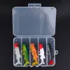 5/10 Peças Caixa com Isca Artificial com Cabeça de Chumbo 7.5Cm/13.5G Isca Macia para Robalo Pesca de Barco