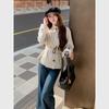 2025 Principios de Otoño Nuevo Estilo Coreano Cortavientos Corto para Mujer Estilo Británico Cuello Alto Cintura Pequeña Casual Corto Chaqueta Estilo Caliente