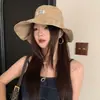 Sombrero de Pescador Delgado Estilo Japonés para Mujer Modelo Nuevo 2025 con Ala Ancha Sombrero de Protección Solar Sombrero de Sol para Exteriores Protección UV