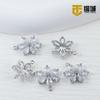 Colgante de flor de circonita envuelto en oro de 14 quilates con seis pétalos chapados en oro real que conserva el color, colgante de collar DIY hecho a mano, colgante de flor