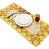 Mantel Individual de Encaje de Imitación de PVC Estampado en Oro, Posavasos, Mantel de 40*84cm, Venta Directa de Fábrica, Gran Cantidad, Excelente Precio