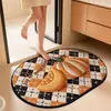 Tapete de chão de diatomita trançado estilo abóbora, tapete absorvente para pés de banheiro, tapete de secagem rápida para box de chuveiro, tapete decorativo para entrada