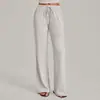 Nuevos pantalones de yoga rectos transfronterizos, pantalones anchos de corte holgado para mujer, pantalones deportivos y de fitness con cordón elástico 1011