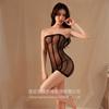 Innaiya top tubinho listrado transparente sexy saia de quadril vestido de peça única transparente sedutor sexy envolvente no quadril feminino