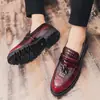 Zapatos de Hombre Nuevos de Primavera 2021 con Suela Gruesa para Aumentar la Altura, Zapatos de Cuero para Negocios, Zapatos de Cuero Pulido Modernos sin Cordones para Hombre, Talla Grande
