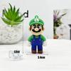 Super Mary Llavero Colgante Muñeco Llavero de Mario Colgante de Muñeco de Pegamento Goteado Hecho a Mano DIY Caja Ciega