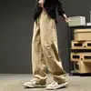 Pantalones de trabajo modernos para hombre, estilo high-street, diseño de patchwork, corte holgado, pierna recta, colección de otoño, inspiración japonesa, pantalones de leñador geniales y elegantes