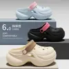Novos Sapatos de Plataforma com Furos de Verão Cor Sólida Simples Macios Confortáveis Sapatos de Furos Femininos Casuais para Casa Uso Externo