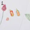 Cobre Chapado en Oro Gota de Aceite Cinco Vías Dios de la Fortuna Esmalte Colgante Hecho a Mano DIY Pulsera Collar Accesorios Pequeños