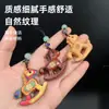 Fique Rico Imediatamente Chaveiro de Carro Pingente de Madeira Maciça Esculpida Corrente para Celular Pingente Decorativo de Arte do Signo do Cavalo do Zodíaco para Bolsa