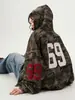 Sudadera Cardigan Camuflaje High Street Americana para Mujer y Hombre Primavera 2025 Retro Tendencia Marca Holgada Casual Sudadera con Capucha