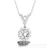 Cadena para clavícula Zhenxin Jewelry Estilo japonés y coreano Simple V Redondo Diamante completo Cobre blanco Colgante Collar microincrustado para mujer Salida de fábrica