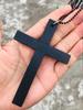 Collar de cruz de madera para hombre y mujer cadena larga para suéter joyería moda simple versátil moderno pequeño regalo madera maciza