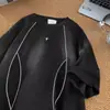 Camiseta de Diseño Deconstruido Estilo Japonés Marca de Moda Cleanfit Manga Corta para Hombre Verano Nuevo Streetwear Top de Ante Media Manga