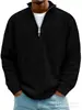 Otoño e Invierno 2025 Amazon Nueva Ropa para Hombre Estilo Europeo y Americano Cuello Alto Cremallera Pana Manga Larga Transfronteriza Camisa Polo Sudadera para Hombre