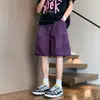 Calça Pleated de Secagem Rápida com Rebites de Cinco Pontos, Modelagem Solta, Marca da Moda, Shorts Casuais de Verão de Comprimento Médio para Homens