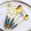 Conjunto de Talheres de Aço Inoxidável, Faca, Garfo, Colher, Garfo de Frutas, Colher de Café Série, Talheres Clássicos Europeus para Hotel, Fornecimento Direto Transfronteiriço