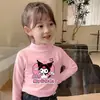 Y2332# Veludo alemão quente blusa de manga comprida para meninas blusa de manga comprida infantil outono e inverno gola semi-alta camiseta de manga comprida de outono moda