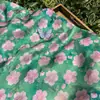 Nuevo Estilo Chino Estilo Nacional, Dosel Verde con Flores de Cerezo, Tela de Seda Jacquard de Rayón Xiangyun, Chaleco, Cheongsam, Bufanda de Seda, Tela Hecha a Mano