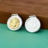Acessórios de Pulseira de Joias Sólidas Estilo Xizang com Pingente Lateral de Tara Verde Banhado a Ouro, Acessórios de Sementes de Paixão Estrela Lua Vajra
