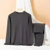 Traje Térmico Autoaquecedor De Rong para Pais de Meia-Idade e Idosos, Conjunto de Outono com Gola Alta Meia, Conjunto de Proteção Contra Frio Outono/Inverno, 1/2 Peças