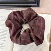 Scrunchie Redondo Listrado de Tecido Estilo Coreano Simples Moda High-End Elástico de Cabelo Nicho Versátil Personalidade Acessório de Cabelo para Mulheres