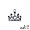 17X15Mm 1.15g Prata Antiga Retrô Material para Joias Artesanais Pode Ser Pontilhado com Pingente de Coroa de Strass