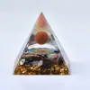 Fábrica de artesanías para decoración de escritorio de oficina en casa con grava de pirámide de cristal de resina epoxi de comercio exterior transfronterizo