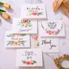 Cartão de Cumprimentos Simples e Fresco com Tema de Plantas e Flores para o Festival do Meio Outono para Professores, Cartão em Branco para Bênção e Gratidão com Envelope